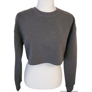 New Grey Lab Lounge Wear Crop Crewneck Sweatshirt Size Medium